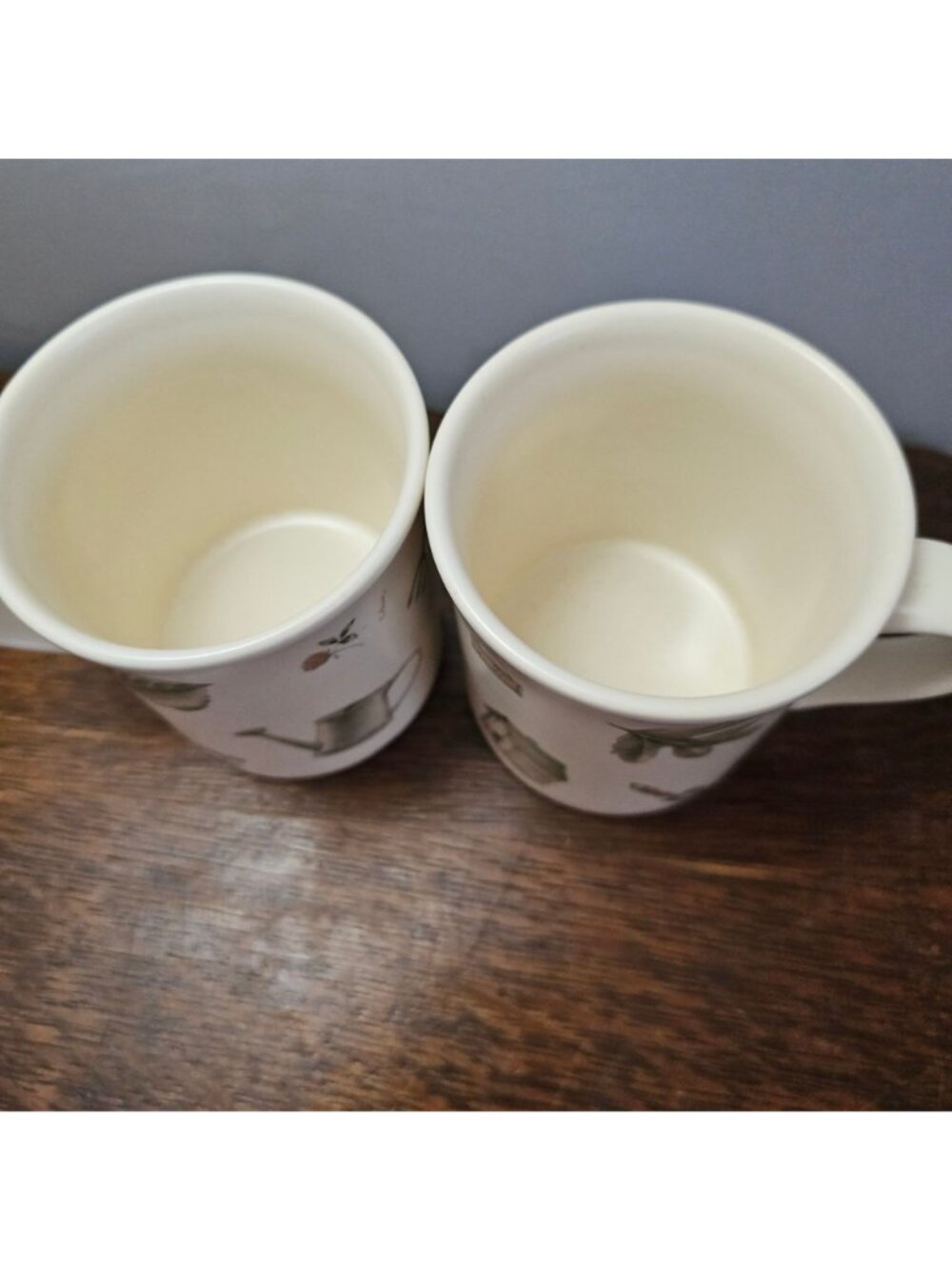 2 Pfaltzgraff Naturewood Mugs 4" nature gardening 16oz cottagecore farmhouse cof - Picture 4 of 9